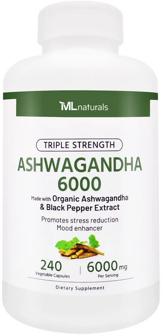 [미국빠른직구] 신제품 마이라이프 내추럴스 아쉬와간다 6000mg, 1개, 240정 - 쿠팡