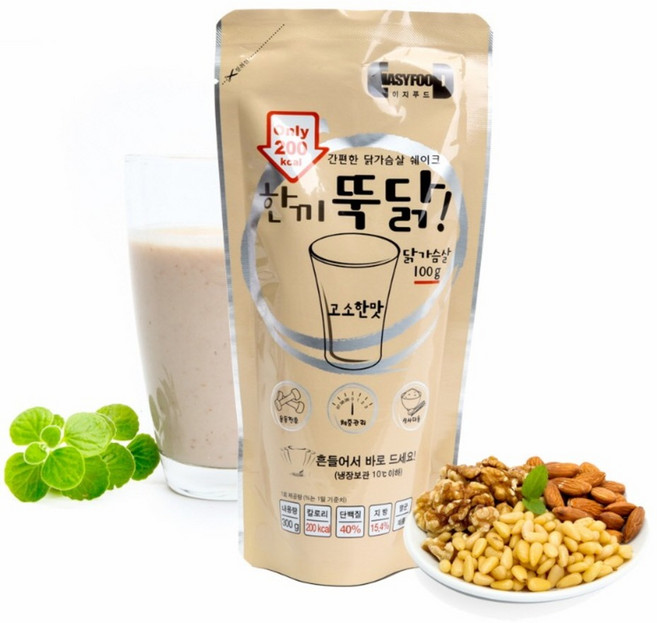 이지푸드 한끼뚝닭 닭가슴살 쉐이크 고소한맛, 300g, 16개
