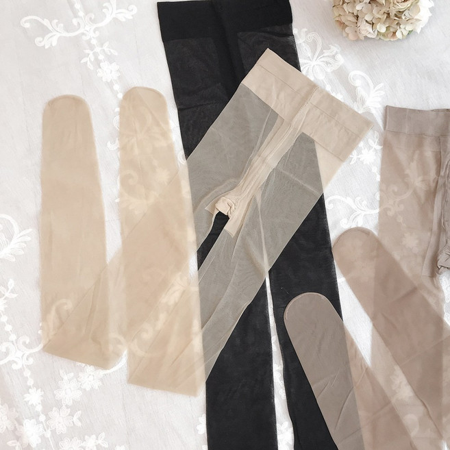 노라인 누드 무봉제 유리 투명 팬티 스타킹 3개