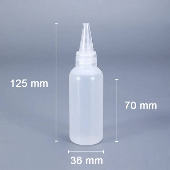 빈병 30ML60ML100ML 빈 PE 플라스틱 접착제 병 스크루 온 뚜껑 짤 수 있는 액체 잉크 오일 스포이드 10 개 [호환], 10 piece, 60ML