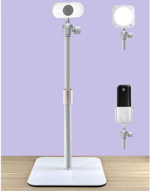 엘가토 페이스캠네오 페이스캠 MK.2 웹캠웨이브 3웨이브 DX웨이브 네오키 라이트키 라이트 미니와 호환되는 화이트 테이블탑 스탠드 삼각대 홀더, 엘가토 페이스캠-네오 페이스캠 MK.2 웹캠웨이브 3웨, 1개