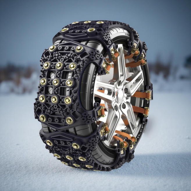 스노우그립 우레탄 스노우체인 자동차 타이어 눈길체인, 6개, 블랙