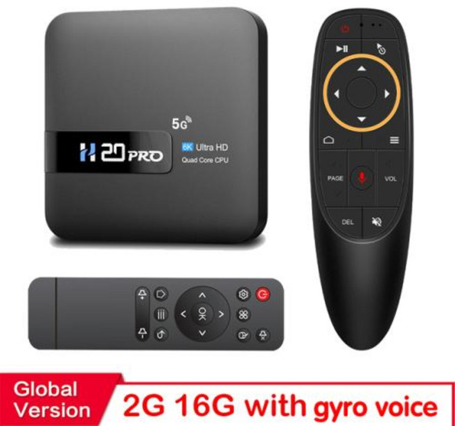 셋톱박스 스마트 안드로이드 TV 박스 10.0 16GB 2.4 5G 와이파이 4K 미디어 플레이어 플레이 스토어 초고속 1080P 셋톱 H20PRO, 15) Au 플러그 - 16G VOICE REMOTE