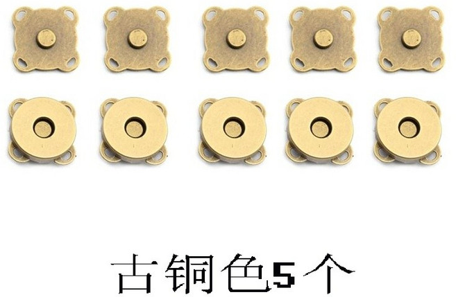 磁吸扣 按扣 隱形暗扣 包包服裝鈕扣 手縫磁扣, 古銅色5個,15mm, 1個