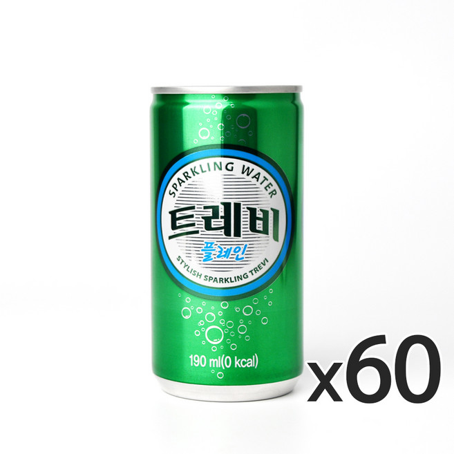 트레비 탄산수 플레인, 190ml, 60개