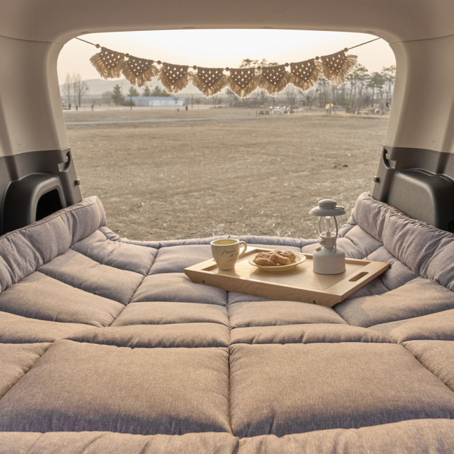 탄탄하게 받쳐주는 글램피크 17차 완판 토퍼 매트리스 [캠핑 차박 거실 손님용 4in1 차박매트 차박매트리스 캠핑매트 캠핑매트리스 매트리스 토퍼], 에어리온 차박 매트리스 퀸(Q) 그레이