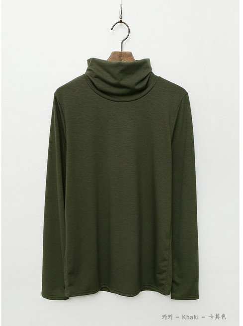 [아이엠수] 엔탑 베이직 목폴라티 여성 공용 베이직 기본폴라 얇은긴팔 얇은폴라 미디 실켓 부들 모달 가성비