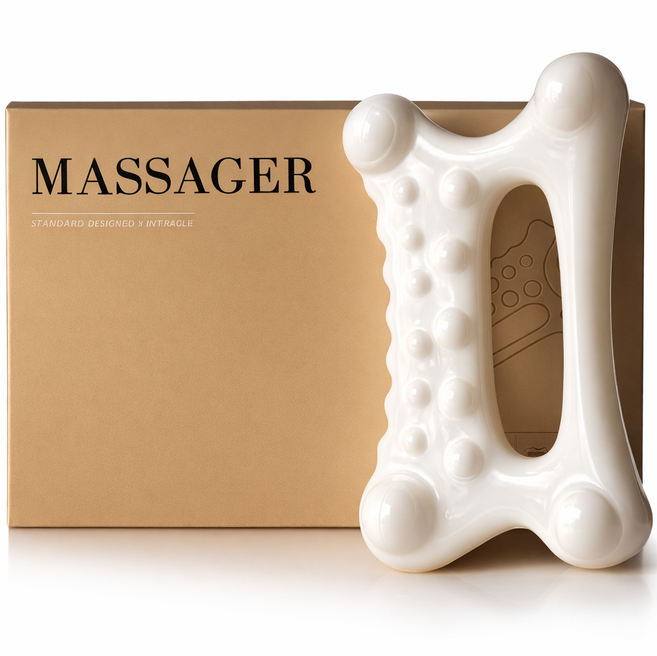 레일리 세라믹 두피 바디 전신 마사지 괄사, 화이트, 1개