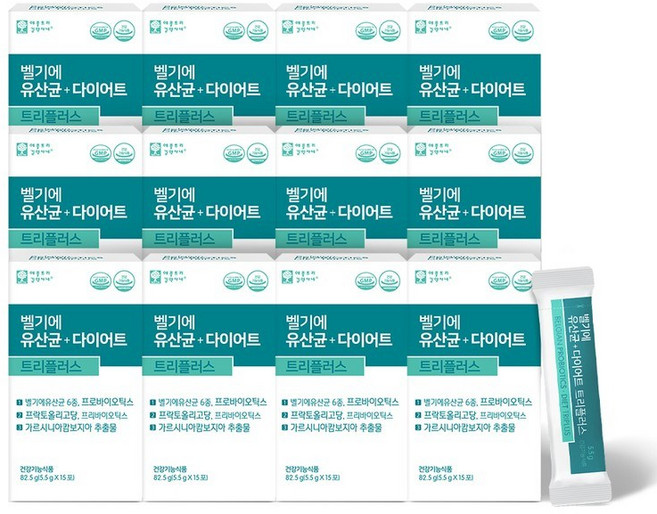 팜스빌 벨기에 유산균 다이어트 트리플플러스 15포 12박스, 12박스(6개월분), 5.5g