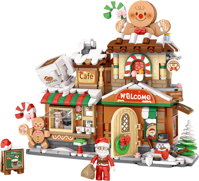 LOZ 미니블럭 나노블럭 크리스마스 시즌 스토어 신상품, 진저 스윗 카페, 1개