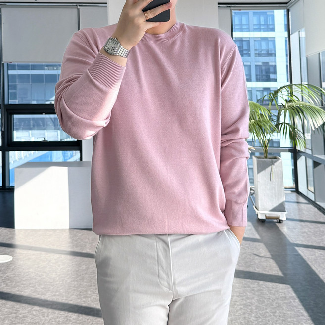 룩플레인 부드러운 워셔블 비스코스 헤라시 라운드 니트 20color