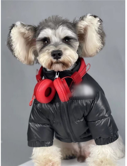 럽댕댕 강아지 패딩점퍼 겨울옷 퍼피자켓 애견의류 강아지 패딩 4칼라 미디엄 라지, 1개, 블랙