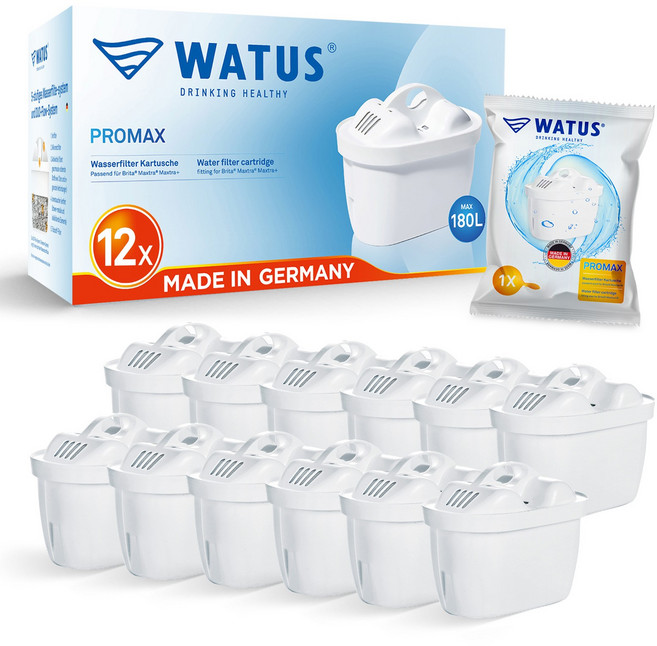 WATUS 필터 독일제 (브리타 정수기 맥스트라 필터 호환) 12개입, 12개, Watus_Promax_12X