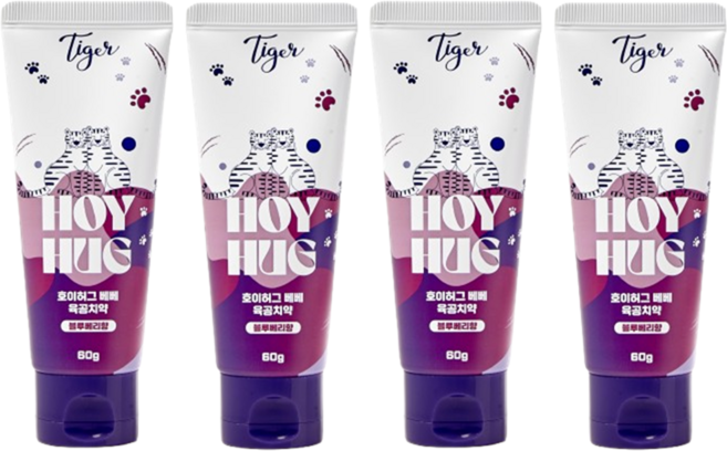 호이허그 베베 아기 저불소 치약 500ppm, 4개, 60g