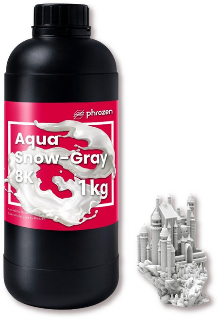 原廠PHROZEN普羅森 8K模型樹脂 湖水雪灰(1KG裝) 3D列印耗材 高精度模型材料, 1個