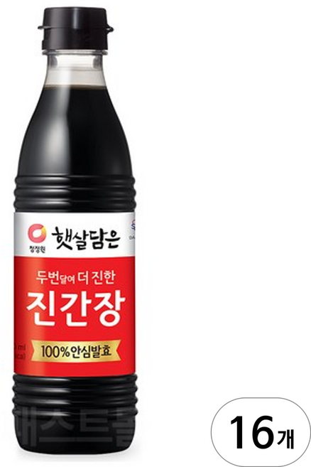 청정원 두번달여 더 진한 진간장, 500ml, 16개
