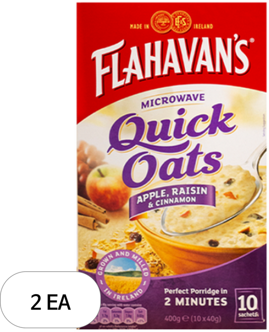 플라하반 퀵오트 사과 건포도 시나몬, 400g, 2개