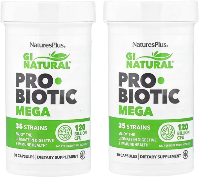 네이처스플러스 GI 내추럴 유산균 메가 1200억 CFU 프로바이오틱스 30캡슐 X 2통, 2개, 30정 - 쿠팡