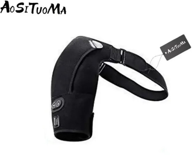 GEEKISTORE 난방 진동 마사지 프로텍터로 목 어깨 피로 완화 팔 근육 구호 휴대용, [01] Black, 01 Black