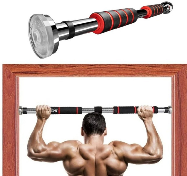 편안한 그립감 미끄럼 방지 문틀철봉, 60-105cm