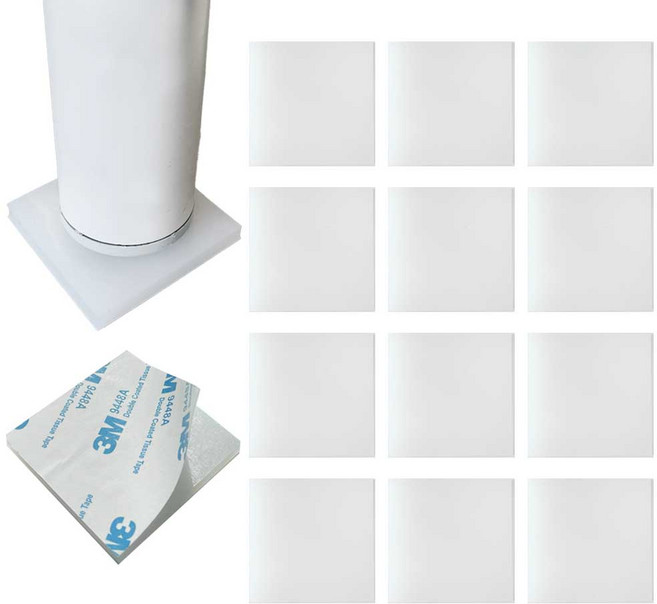 다람앤토리 실리콘 가구 밀림방지 패드, 반투명, 12개