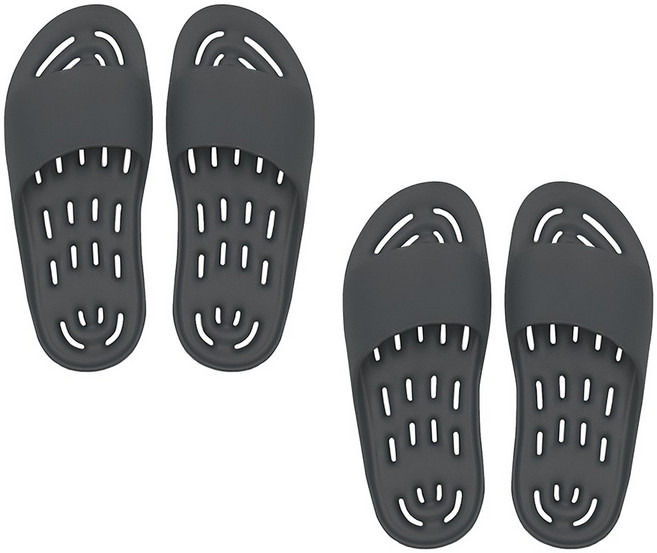 까발로 문에안걸리는 남녀공용 욕실화 물빠짐 경량 EVA 화장실슬리퍼 CA008 1+1, 2개, 다크그레이