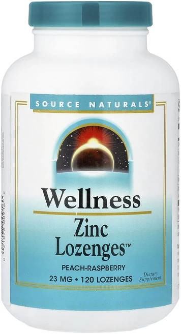 단백질 비타민 철분 마그내슘 칼슘 Source Naturals Wellness Zinc Lozenges™ 복숭아-라즈베리 23mg 사탕 정제 120정 고루고루섭취해주세요, 1개 - 쿠팡