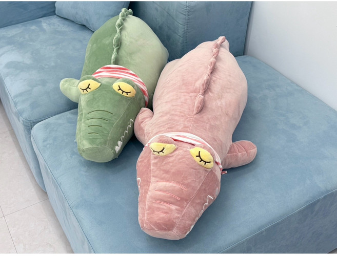 몽뜨샵 악어인형 귀여운 잠자는동물 수면 애착인형 85cm, 1.핑크, 1개