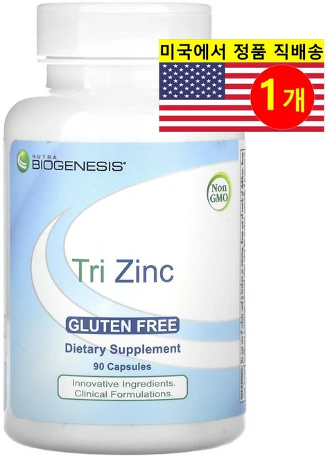 뉴트라바이오제네시스 Tri 아연 90 캡슐, 1개 - 쿠팡