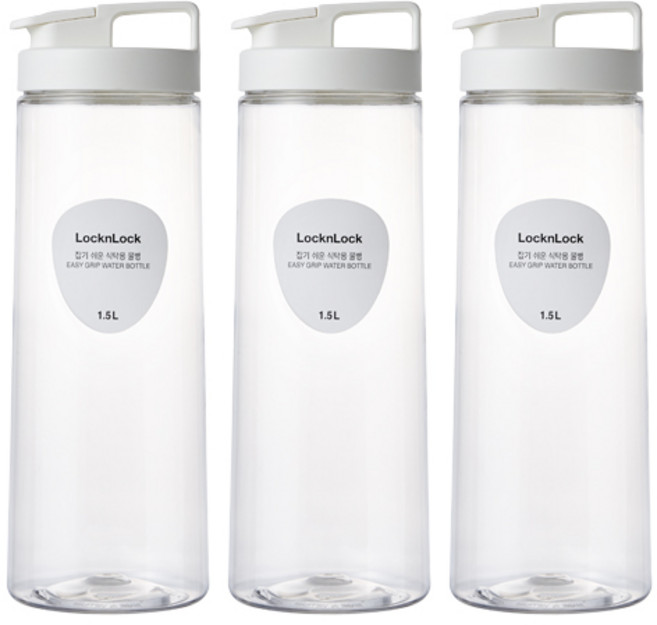 락앤락 잡기쉬운 물병, 화이트, 1.5L, 3개