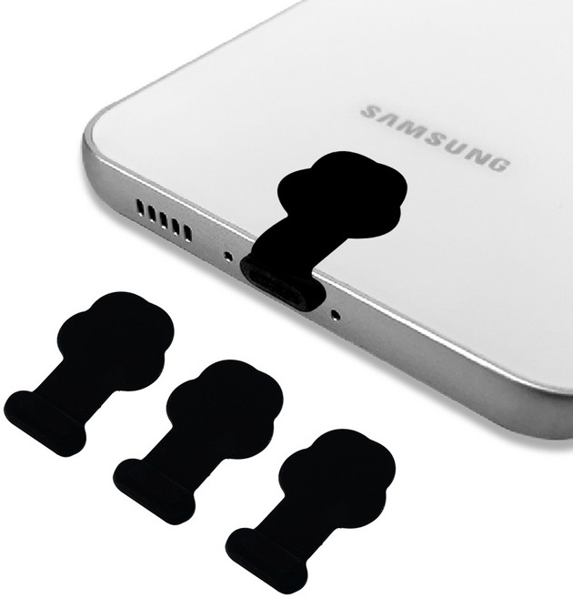 스마트폰 C타입 충전단자 먼지마개 부착식, 1. 클라우드 실리콘블랙(C타입), 4개