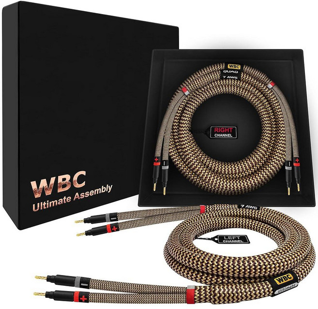 WORLDS BEST CABLES 3m(10피트) 얼티밋 - 7 AWG - 울트라 퓨어 OFC - 엑스트라 프리미엄 오디오 애호가 HiFi 스피커 케이블 페어 Eminence, WORLDS BEST CABLES 3m(10피트) 얼티