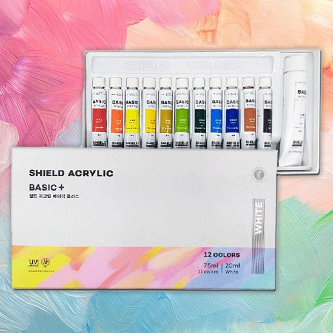 쉴드 베이직플러스 아크릴물감 7.5ml 12색(구. 모노폴리)