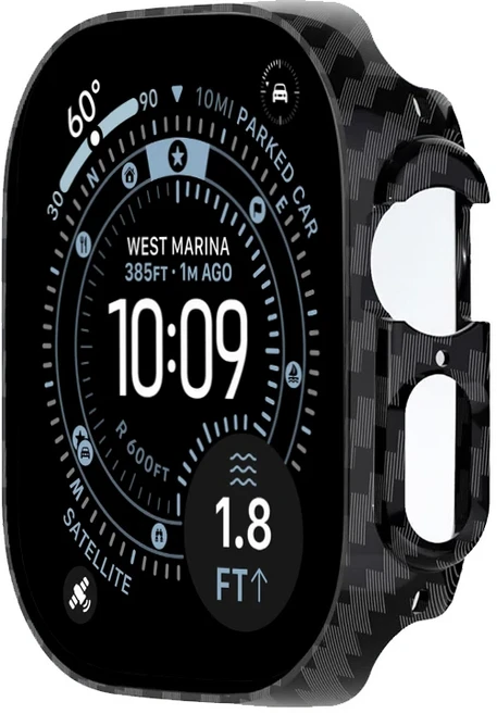 애플 워치 울트라 하드 호환 범퍼 보호 케이스 속빈 49mm PC, 1개, Carbon black