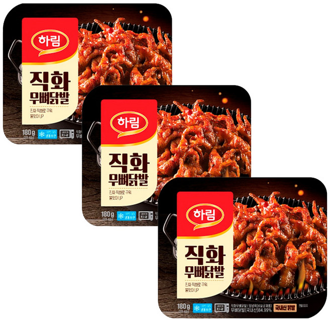 하림 직화 무뼈닭발, 3개, 180g