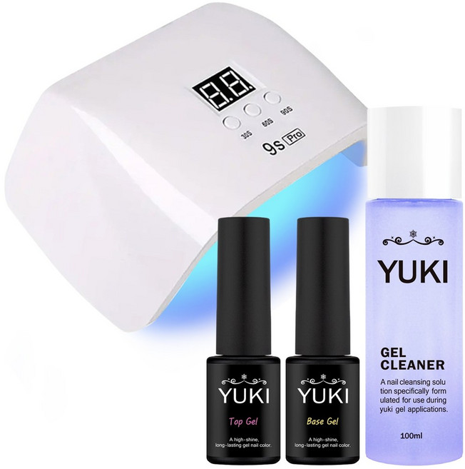 유키 내맘대로 젤네일 세트 필수품 120W 프로 젤램프 세트, 120W 프로젤램프+탑젤+베이스젤+젤클리너, 1세트