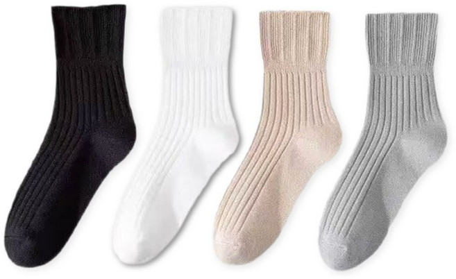 엠레이스 무압박 조임 없고 자국 없는 편안한 무밴드 임산부 당뇨 양말 4세트