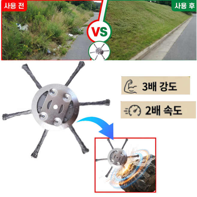 [1+1]posco 고탄소강 제초휠 포항제철 특수 고탄소강가솔린 예초기 전용 제초휠재탄소 예초기날예초기날30년 내구성+3배 강도, 150mm