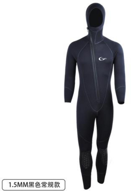 남여 래시가드 올인원 5mm 전문장비 방한 잠수복, XXXL (90-100)킬로그램, 1.5mm 블랙