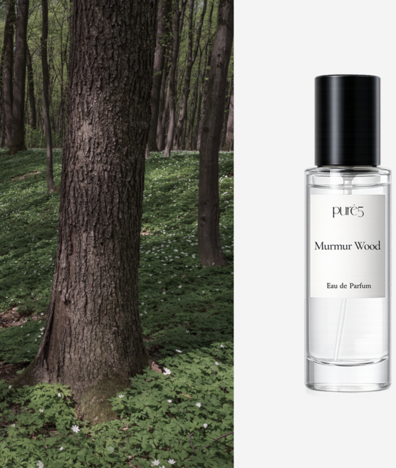 PURE5 잔잔한 숲속 우디 머스크향 향수 오드퍼퓸 MURMUR WOOD, 1개, 18ml