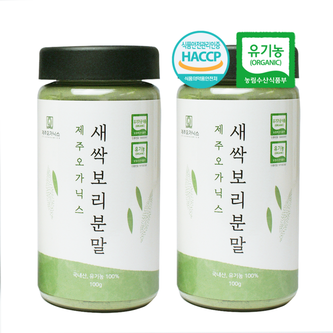 제주 유기농 새싹보리분말 보리순 100%, 100g, 3개