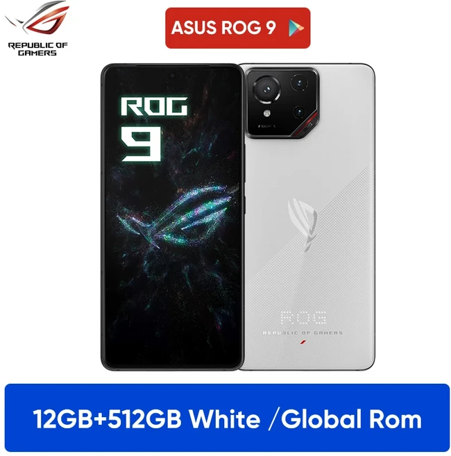 월드 프리미어 ASUS ROG 폰 9 5G 스마트폰 스냅드래곤 8 엘리트 6.78 인치 185Hz AMOLED 디스플레이 ROG, 512GB, 09 12GB512GB White CN