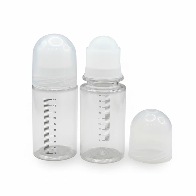 블랑느 50ml 눈금 롤온 공병 물파스 데오드란트 향수 아로마오일 탈모약 소분 용기, 2개, 롤온공병50ml - 쿠팡