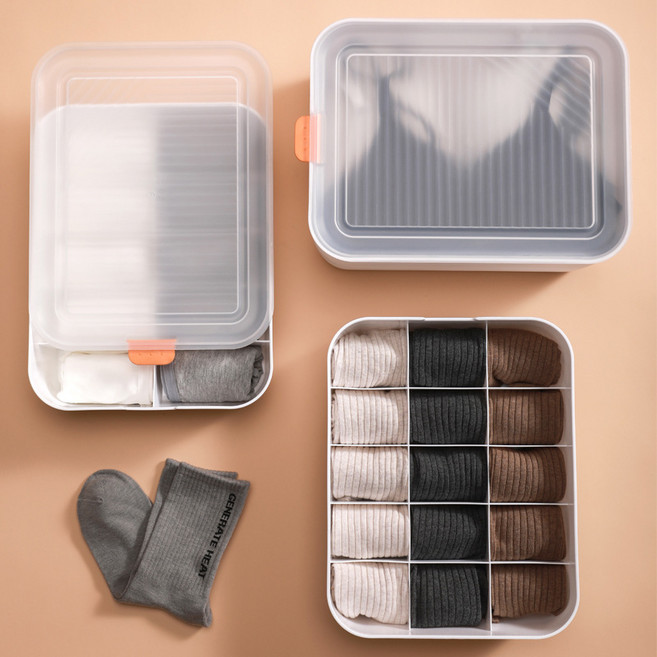 속옷보관함 속옷서랍장 칸칸이 양말 정리함 10칸, 뚜껑미포함(X) 15칸 화이트, 1개