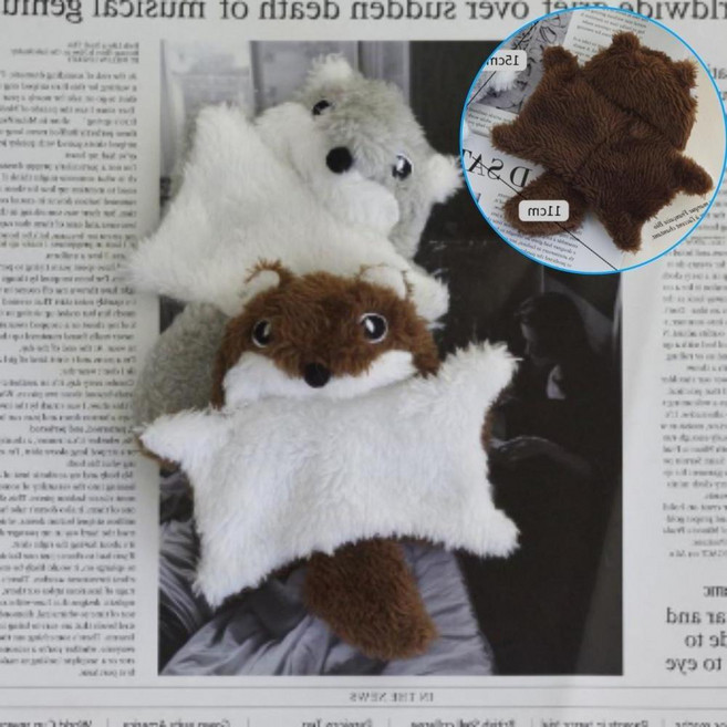 날다람쥐인형 강아지인형 털 장난감 동물 애착 폭신한 어린이, 1cl3 브라운, 1개