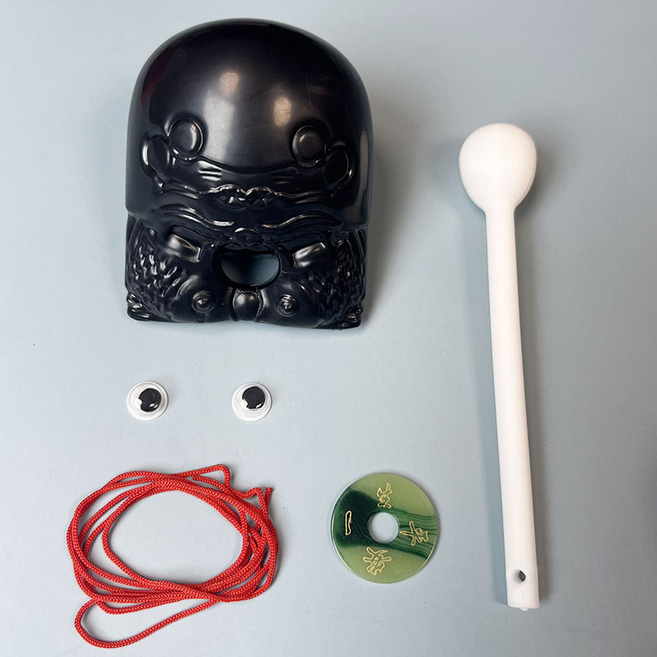 可愛小木魚 隨身解壓擺件, 1個, 黑色3寸