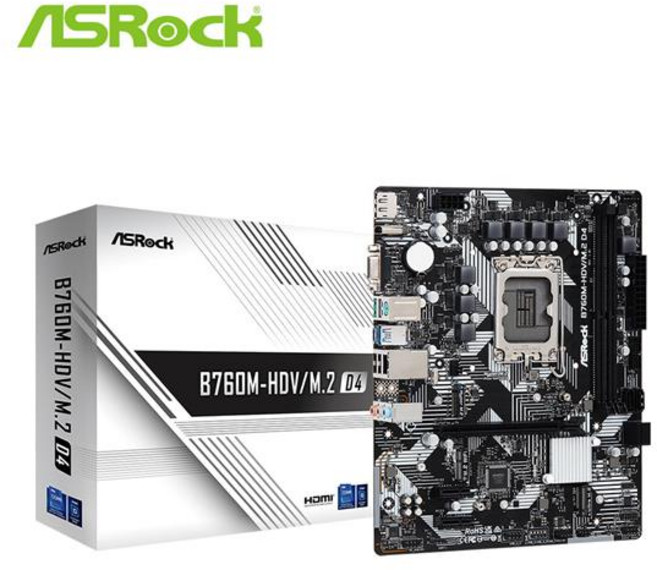 華擎 ASRock B760M-HDV/M.2 D4 MATX INTEL主機板, B760M-HDV