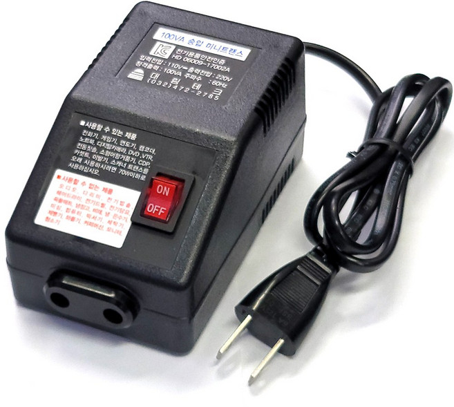 대림테크 100W 가정용 국산 소형변압기 다운/업트랜스 강압/승압기, 100W 승압(업)-국내제품 해외사용, 1개