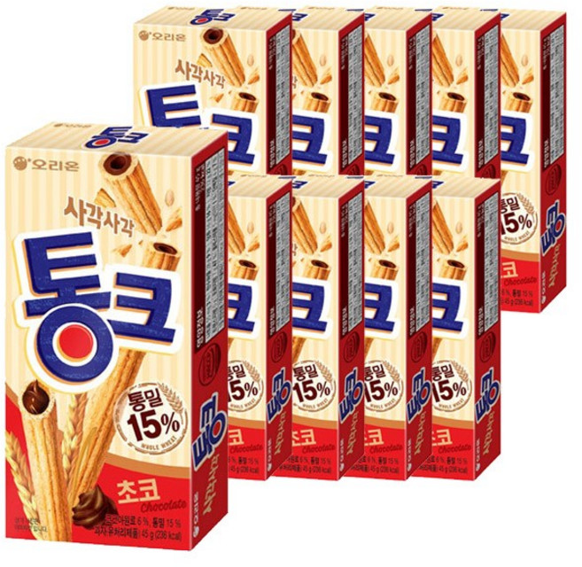 오리온 통크 초코, 45g, 10개