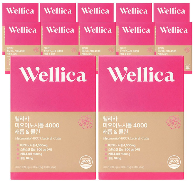 웰리카 프리미엄 미오이노시톨 4000 캐롭 & 콜린, 12개, 150g